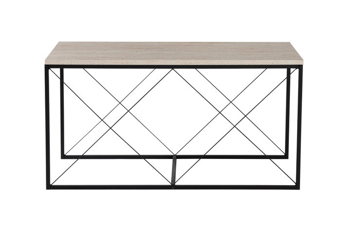 Hanah Home Juego de Mesas de Café Defne - Negro, Travertine